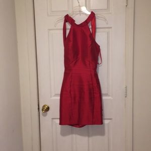 Red knee length homecoming dress